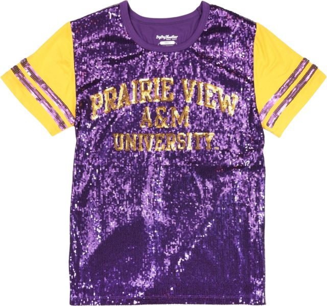 Prairie View A & M University Women's Sequin Short Sleeve T-Shirt