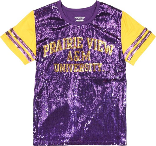 Prairie View A & M University Women's Sequin Short Sleeve T-Shirt