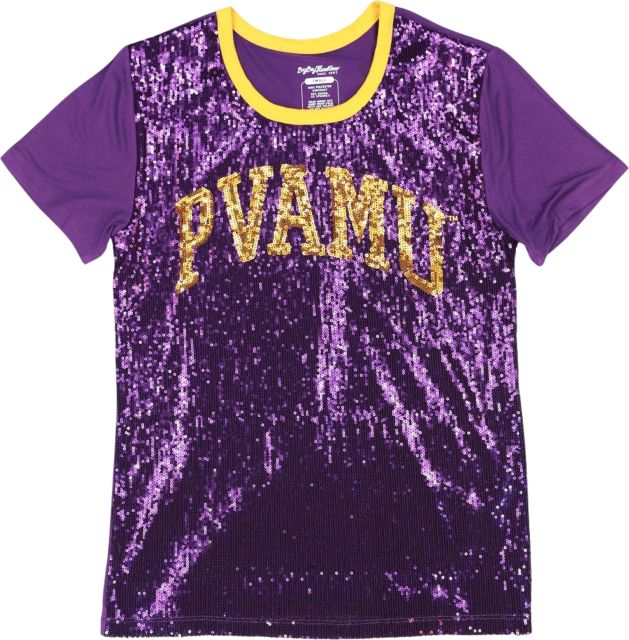 Prairie View A & M University Women's Sequin Short Sleeve T-Shirt